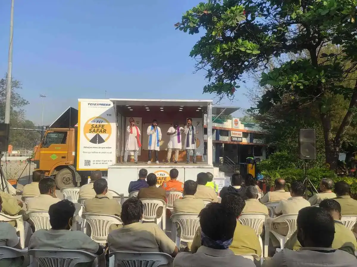 Pathnatya performance for industrial workers at a factory campus