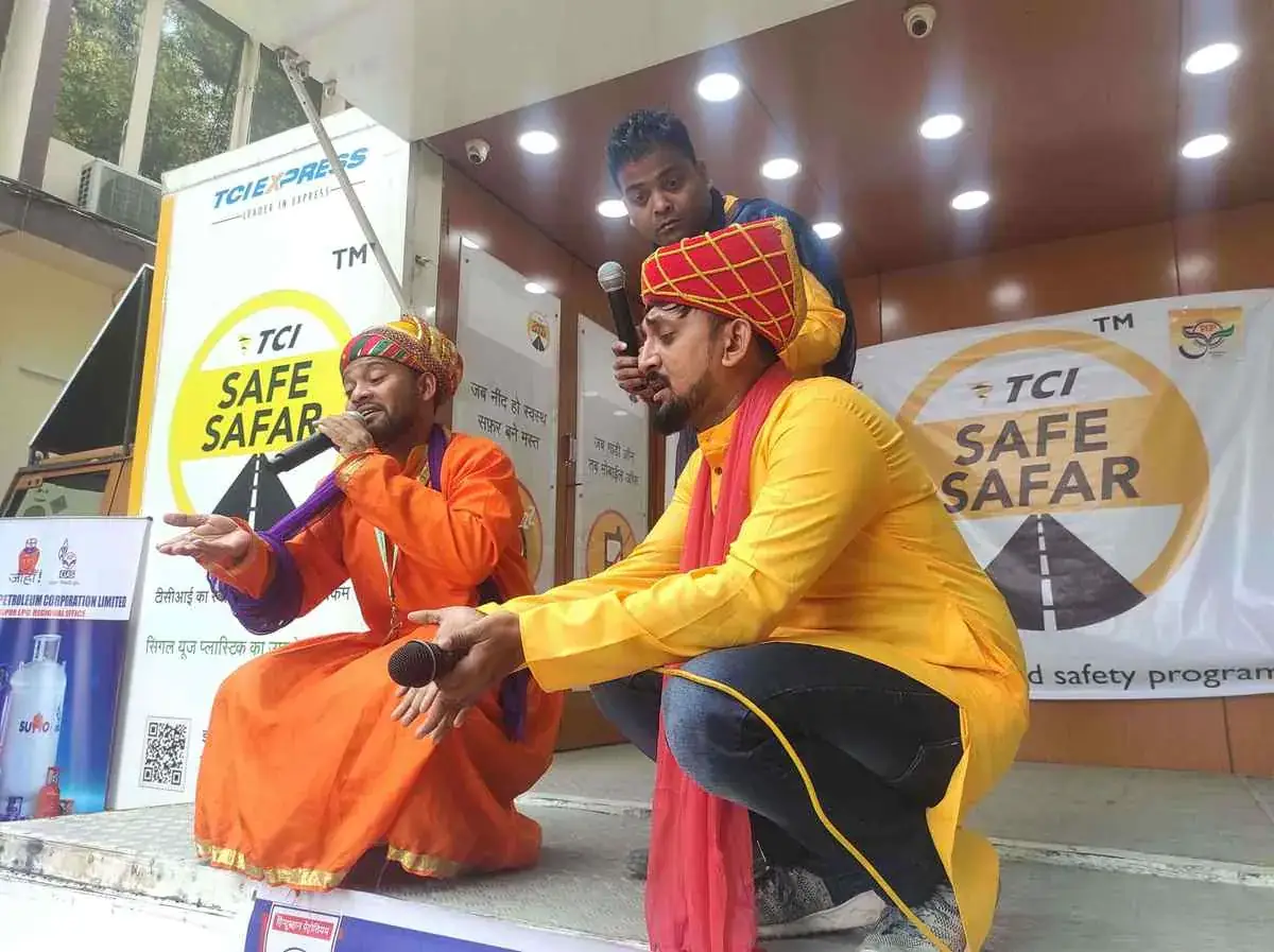 TCI SAFE SAFAR road safety street play campaign for truck drivers across India